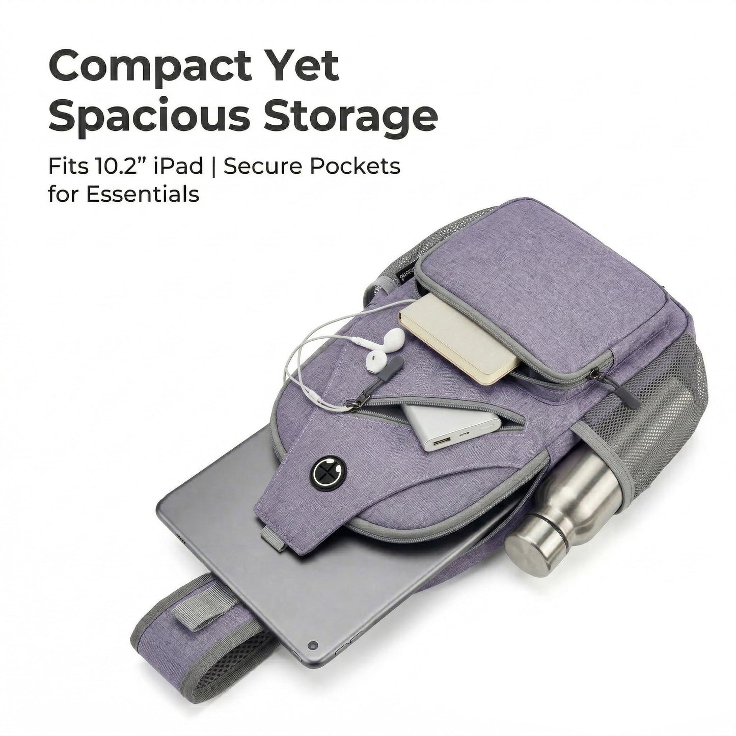 Javolto Sling Bag for Men Crossbody Backpack, Small Sling Backpack Mens Shoulder Bag, Casual Daypack Hiking Bag for Travel