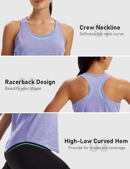 MAGCOMSEN Women's Athletic Tank Top - Sleeveless Racerback Yoga & Gym Sportswear | Perfect for Workouts