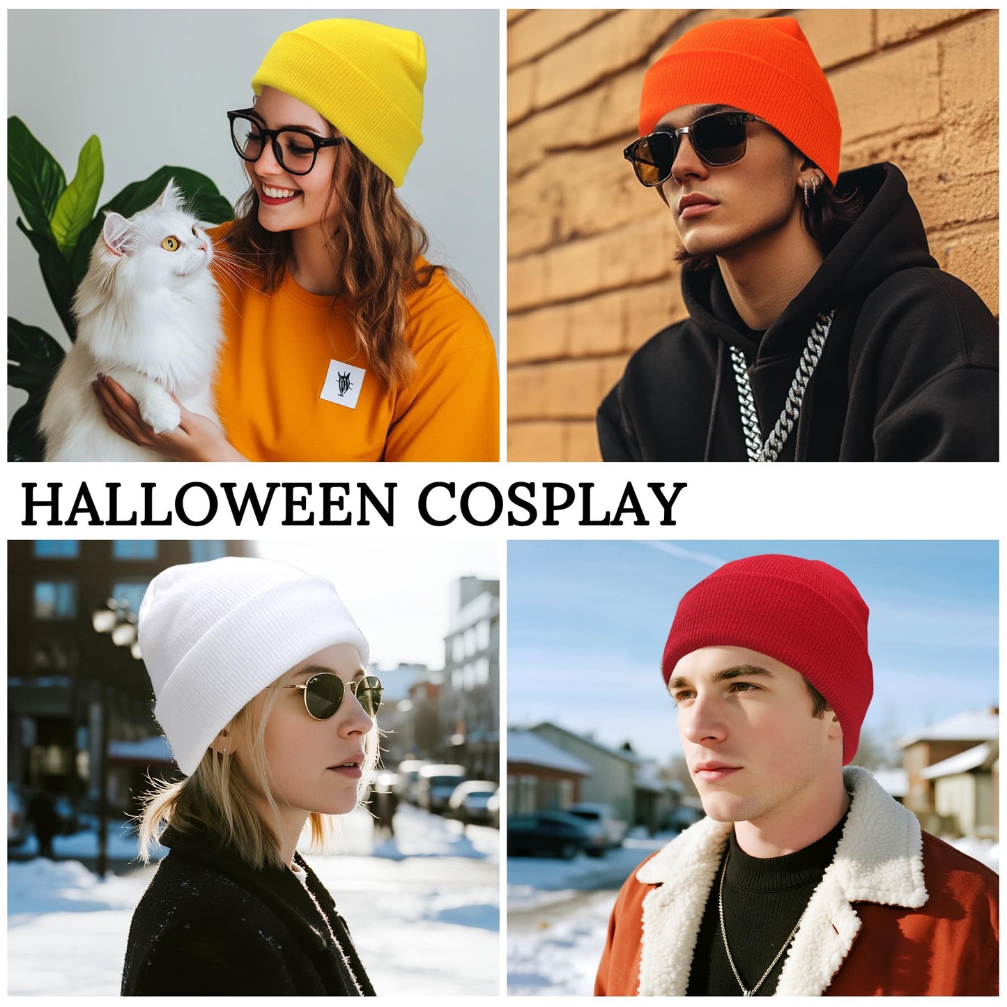 PFFY 3 Packs Unisex Beanie Hats for Men Women Winter Cuffed Knitted Beanies Skull Cap Black+Darkgrey+Lightgrey