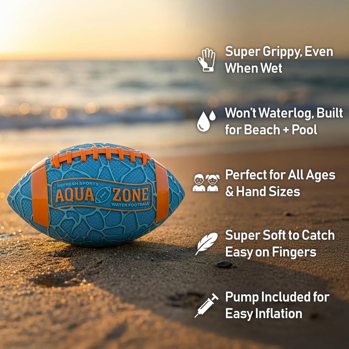 Water Football | Best Pool & Beach Toy for Kids - Easy Grip & Soft Catch Design - Fun Outdoor Game for Ages 5-12