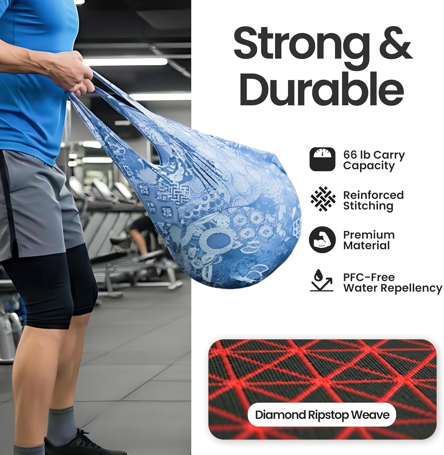 Nanobag Ultralight Tote - Heavy Duty Foldable Reusable Grocery & Travel Bag | XL Compact Black