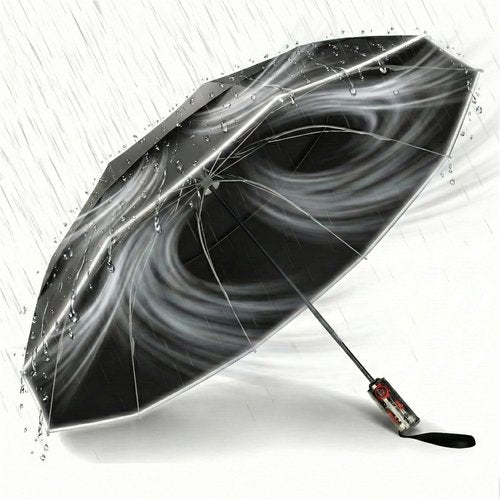 Urvoix Compact Golf Umbrellas Windproof, Travel Umbrella for Rain, 10 Ribs Aluminum Alloy & Fiberglass w/Reflective Stripe, Double Canopy Automatic Anti-bounce Close (Black)