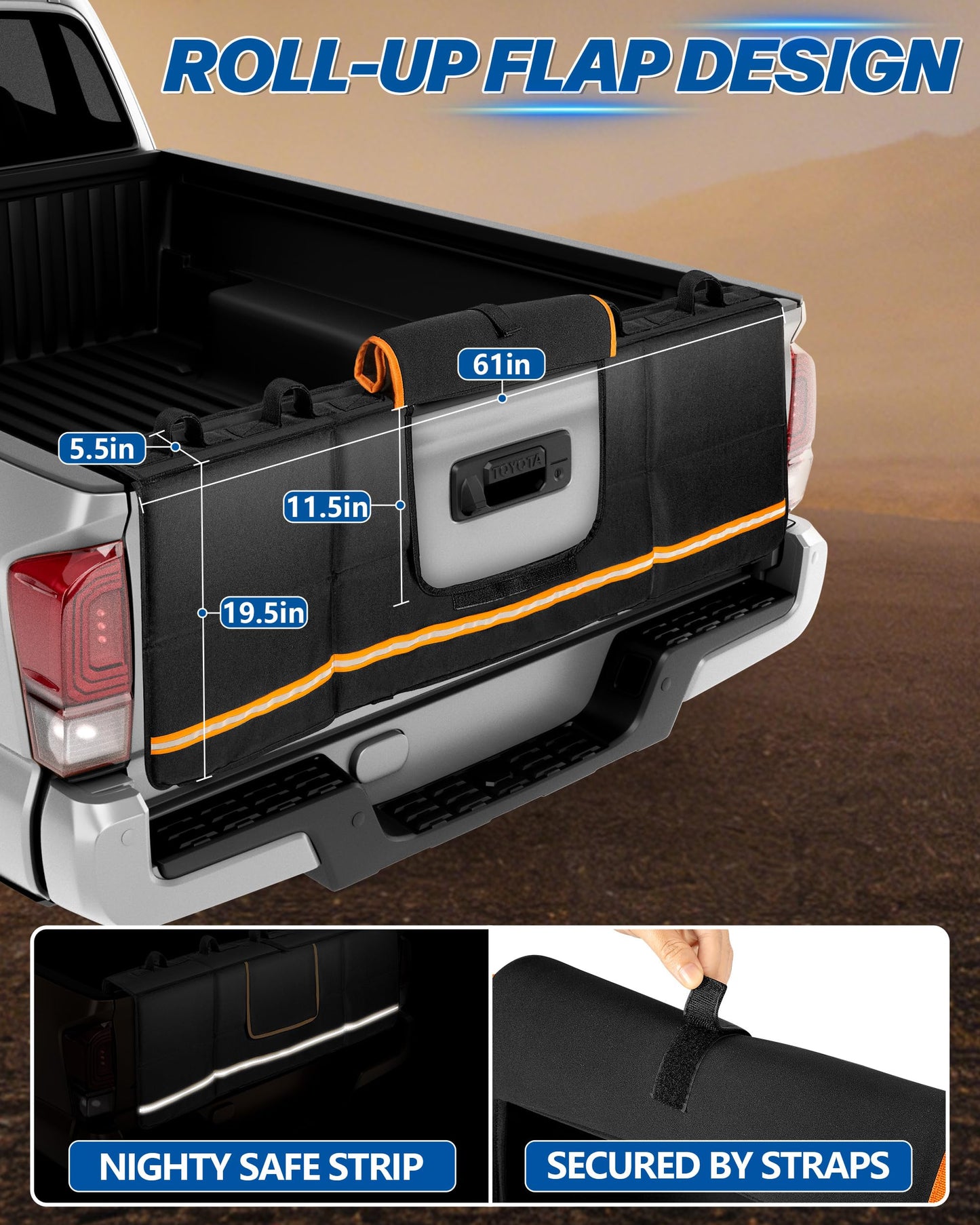 Marscamd Tailgate Bike Pad for Full-Size Pickup, 61" Wide, Holds 6 Bikes