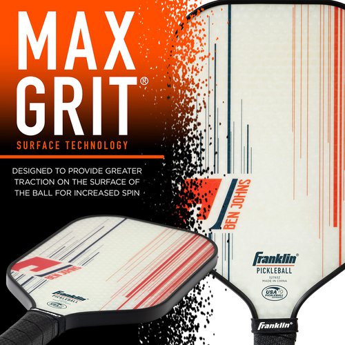 Franklin Sports Pro Pickleball Paddle - Pro Tournament Pickleball Paddle - Extra Grip MaxGrit Technology - Ben Johns Signature Pickleball Paddle, Model:52783