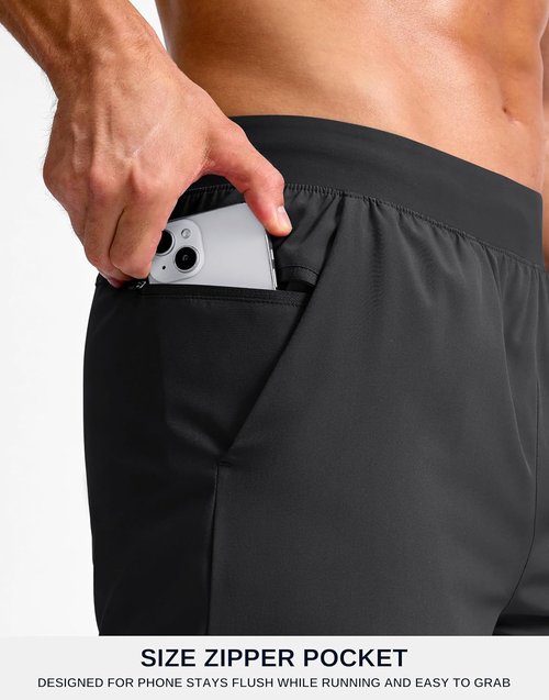 G Gradual Men's Athletic Running Shorts - Lightweight Quick-Dry Gym Shorts with Zipper Pocket | 7"/5"/9" Sizes