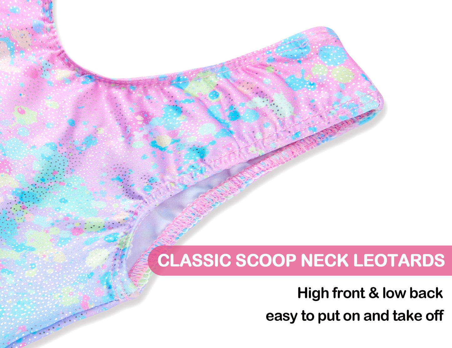 Domusgo Gymnastics Leotards for Girls 5-6 Years Old Colorful Dot Sparkly One Piece Tumbling Outfits