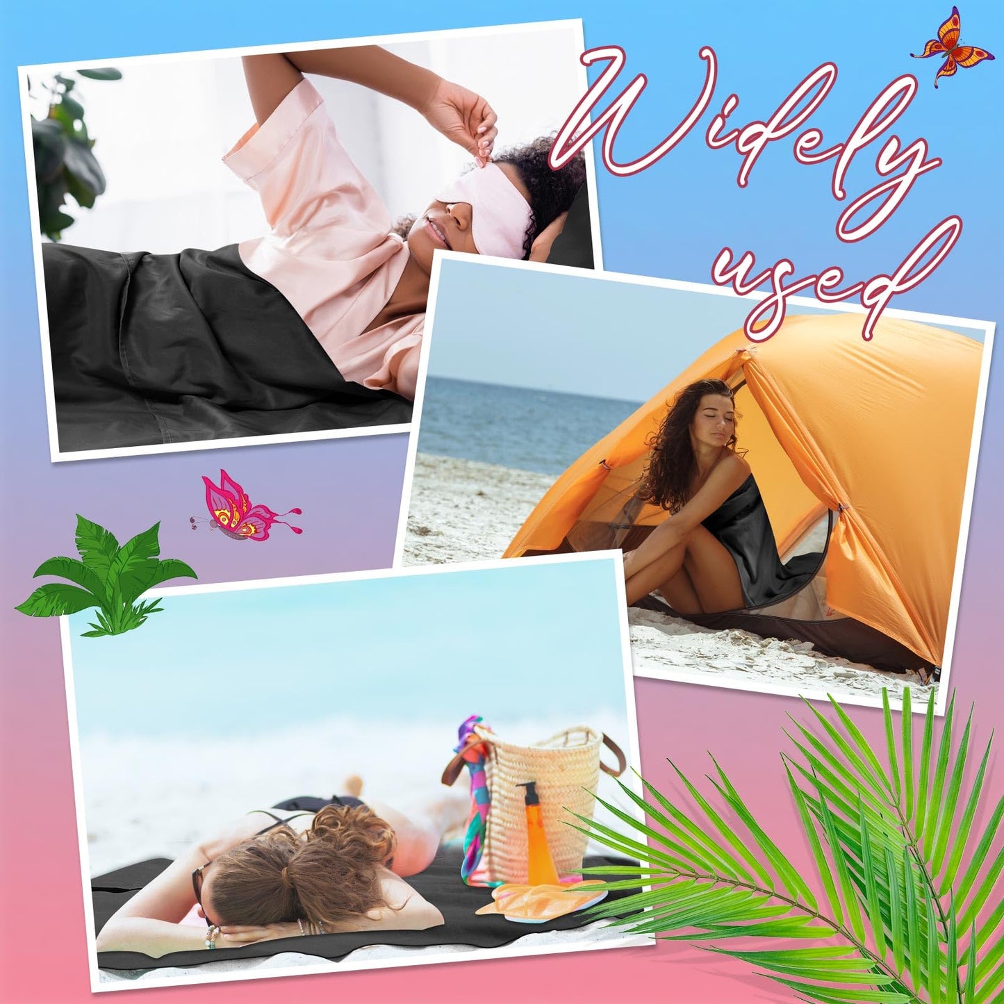 Irenare Self Tan Sleep Sack Reusable Body Self Tanners Lightweight Breathable Tanning Sleeping Sack for Bed Travel Sleeping Bag(Black)