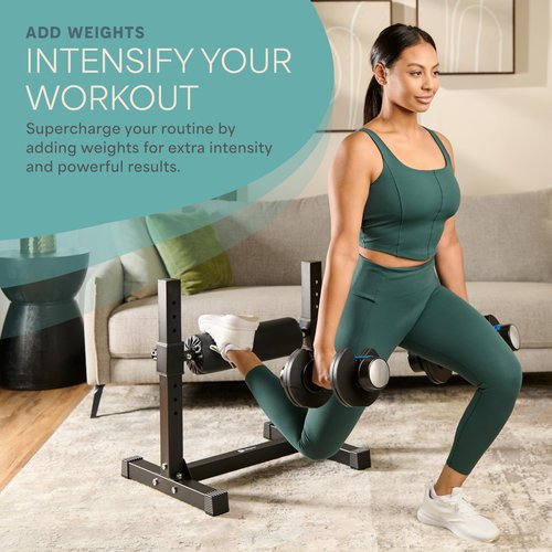 Lifepro Bulgarian Split Squat Stand – Adjustable Single Leg Squat Roller Stand for Split Squats & Lunges – Intensiflex Max 330lb Capacity and 7 Height Levels Padded Foam Roller for Home Gym & Leg Training