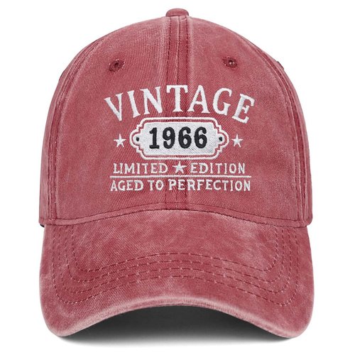 Happy 60th Birthday Gifts for Women Man Vintage 1966 Baseball Cap Funny Gifts Ideas Red
