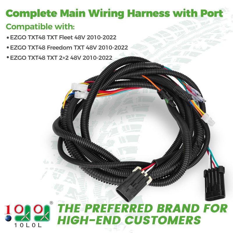10L0L Golf Cart Complete Main Wiring Harness with Port, Control Wire Compatible with 2010-2022 EZGO TXT48, Complete Forward Reverse On Dash Main Wiring Harness 625805