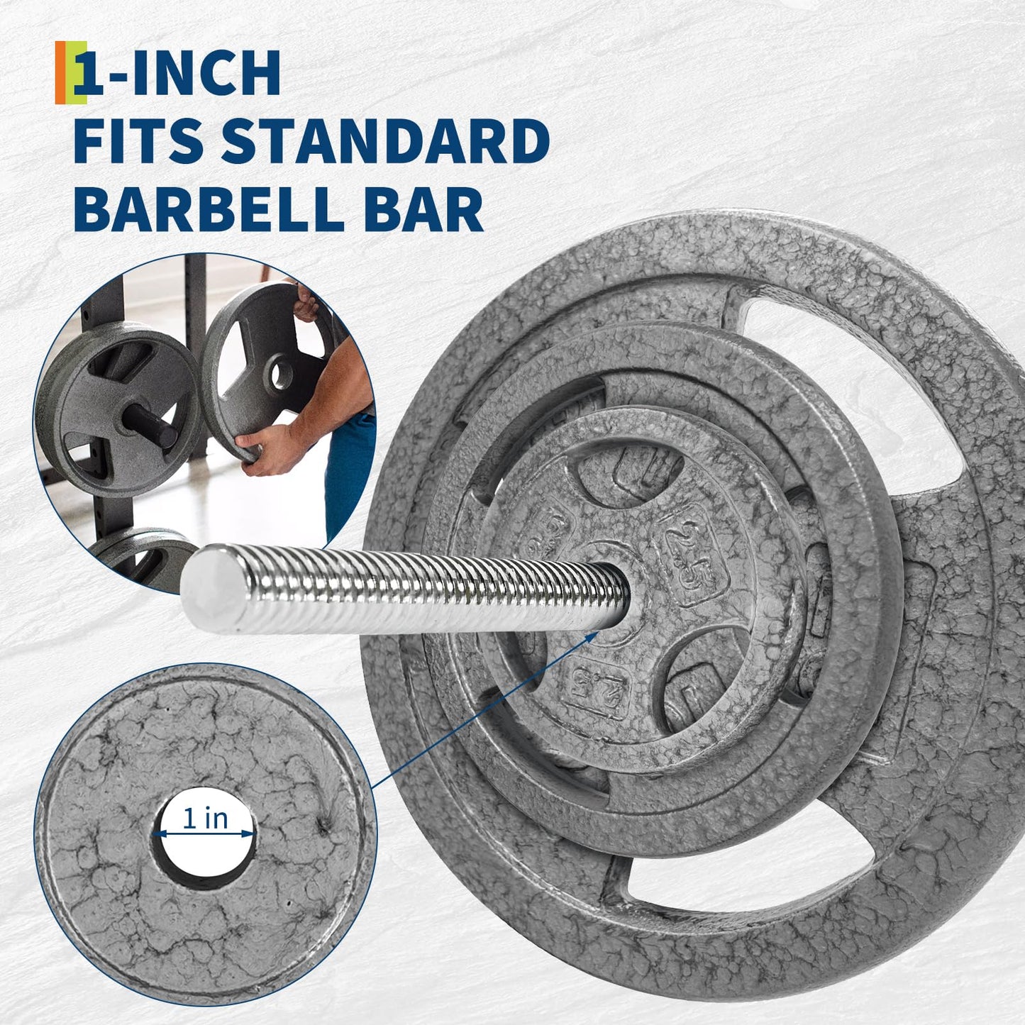 1-Inch Cast Iron Weight Plate for Strength Training & Weightlifting,Cast Iron Weights Multiple Weights Available 2 x 10 Lbs