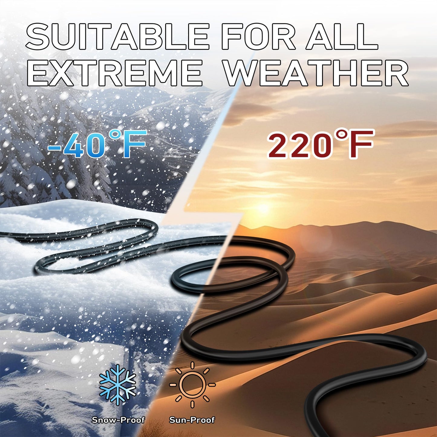 LUCKY TL Indoor Outdoor Extension Cord, 16/3 Gauge Black Short Extension Cord 6ft, Waterproof Flexible Case, Made in Pure Copper, 13A 1625W 16AWG SJTW, 3 Prong Heavy Duty Wire, UL