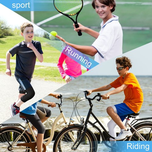 Hercicy 2 Packs Boys' Youth 3/4 One Leg Compression Tights Basketball Leg Sleeve Leggings Pants Athletic Base Layer
