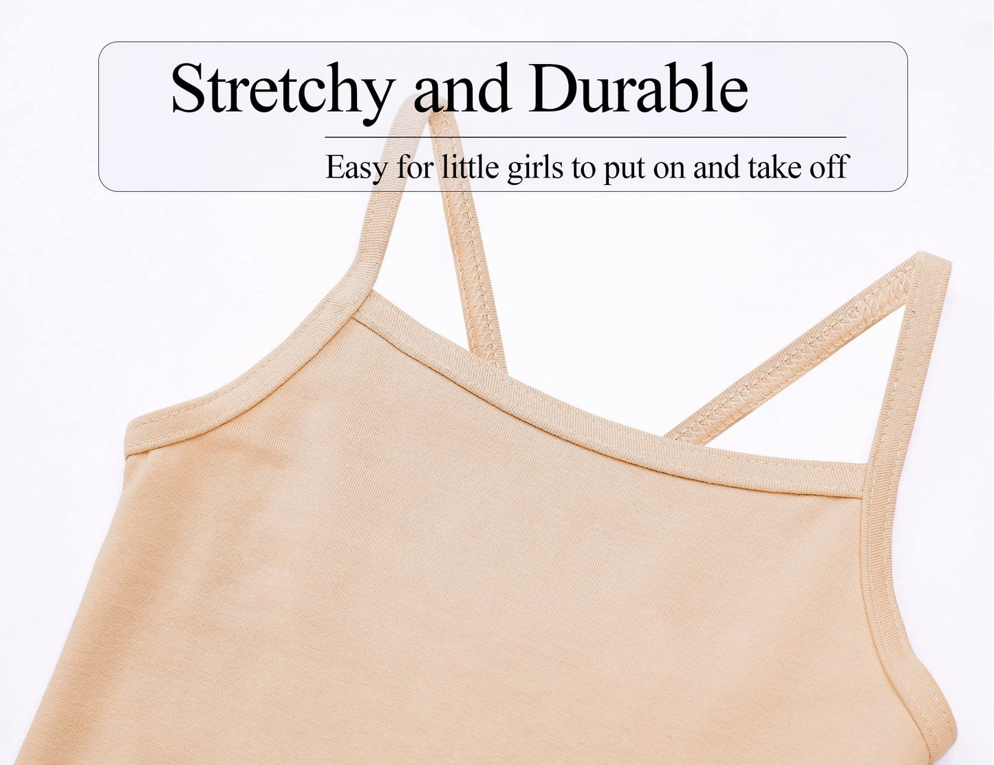 Nokecina Dance Leotard for Girls 9-10 Years Old Nude Camisole Undergarment Kids Crossover Straps Summer Tank Top