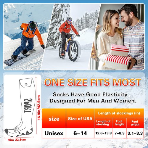 2026 Heated Socks for Men Women 8500mAh*2 Battery Rechargeable Heated Socks with App Control for Hunting, Up to 13H Electric Warm Socks for Ski Camping Winter Outdoor for Men 360° Heat