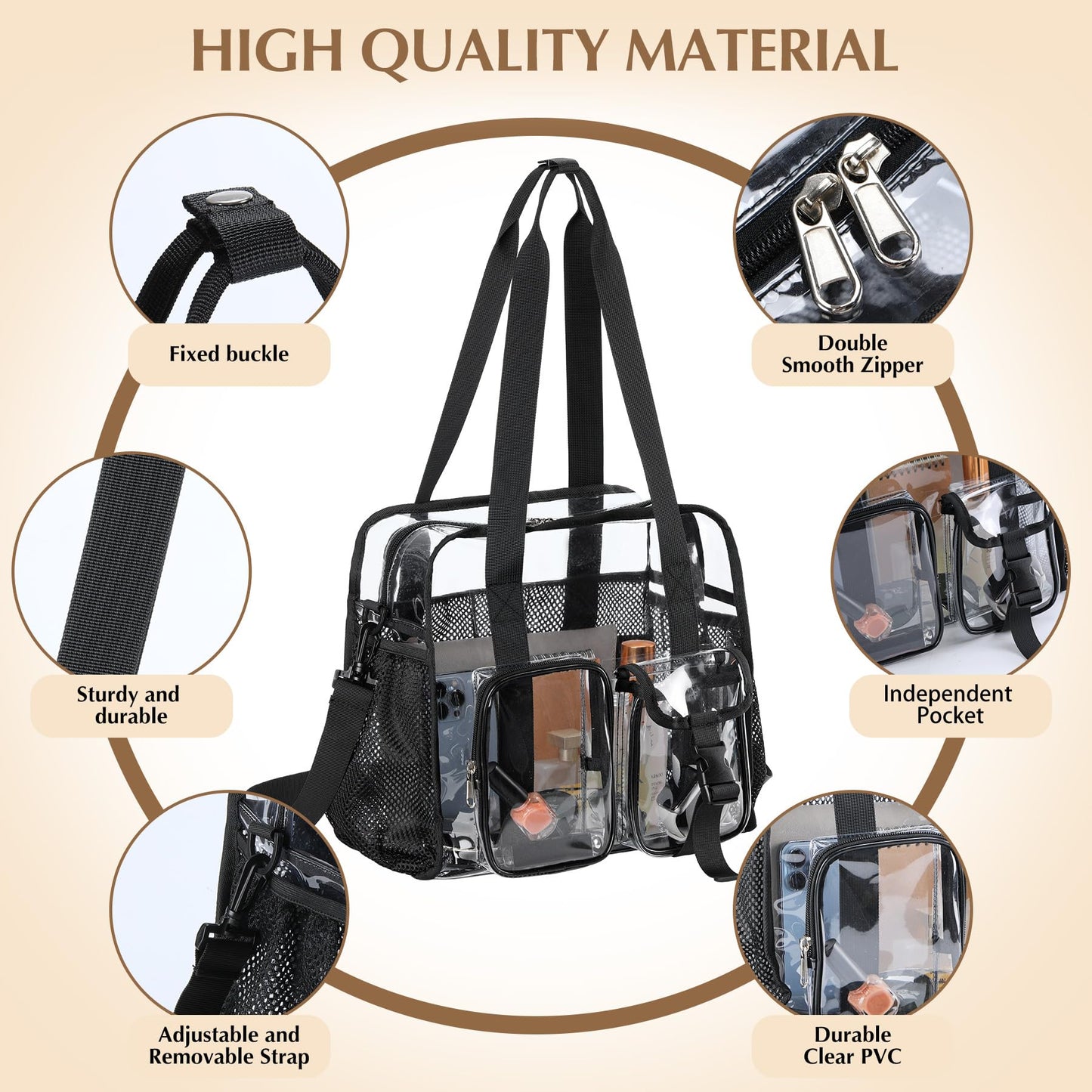 Clear Tote Bags for Work，Stadiums Concerts Corrections officers Approved