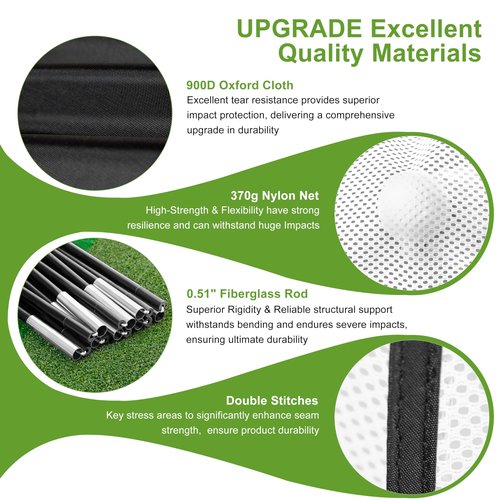 Golf Net, 10x7ft Heavy Duty Practice Net, 900D Oxford All-in-One Multiple Target Golf Hitting Net, 370g Nylon Driving Net for Outdoor Indoor Driving Chipping Training, Present for Golf Lovers