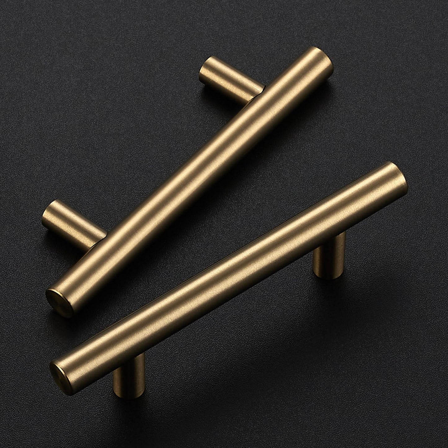 Ravinte 3 Pack 5 Inch Cabinet Pulls Champagne Bronze Stainless Steel Kitchen Drawer Pulls Cabinet Handles 5 InchLength, 3 Inch Hole Center