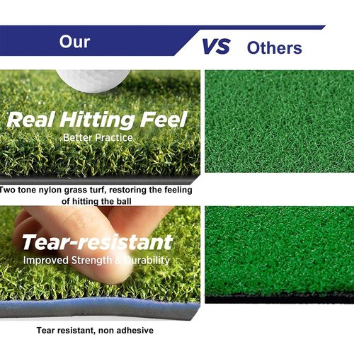 Golf Mat,5×4ft & 5×5ft & 5×3ft Golf Mats Practice Outdoor and Indoor,Artificial Two-Tone Nylon Turf with High-Stretch EVA Golf Practice Mat,Include 2 Thicknesses to Choose from 1