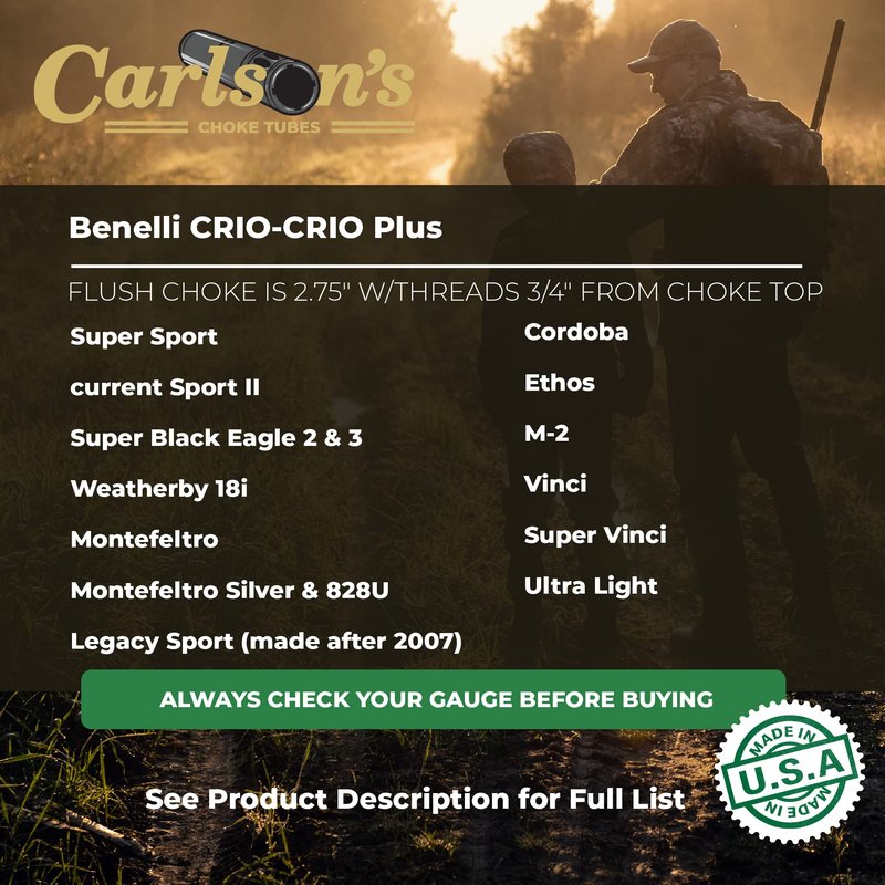 Carlson's Choke Tubes 12 Gauge Compatible for Benelli Crio Plus [ Improved Modified | 0.700 Diameter ] Blued Steel | Blued Sporting Clays Choke Tube | Made in USA