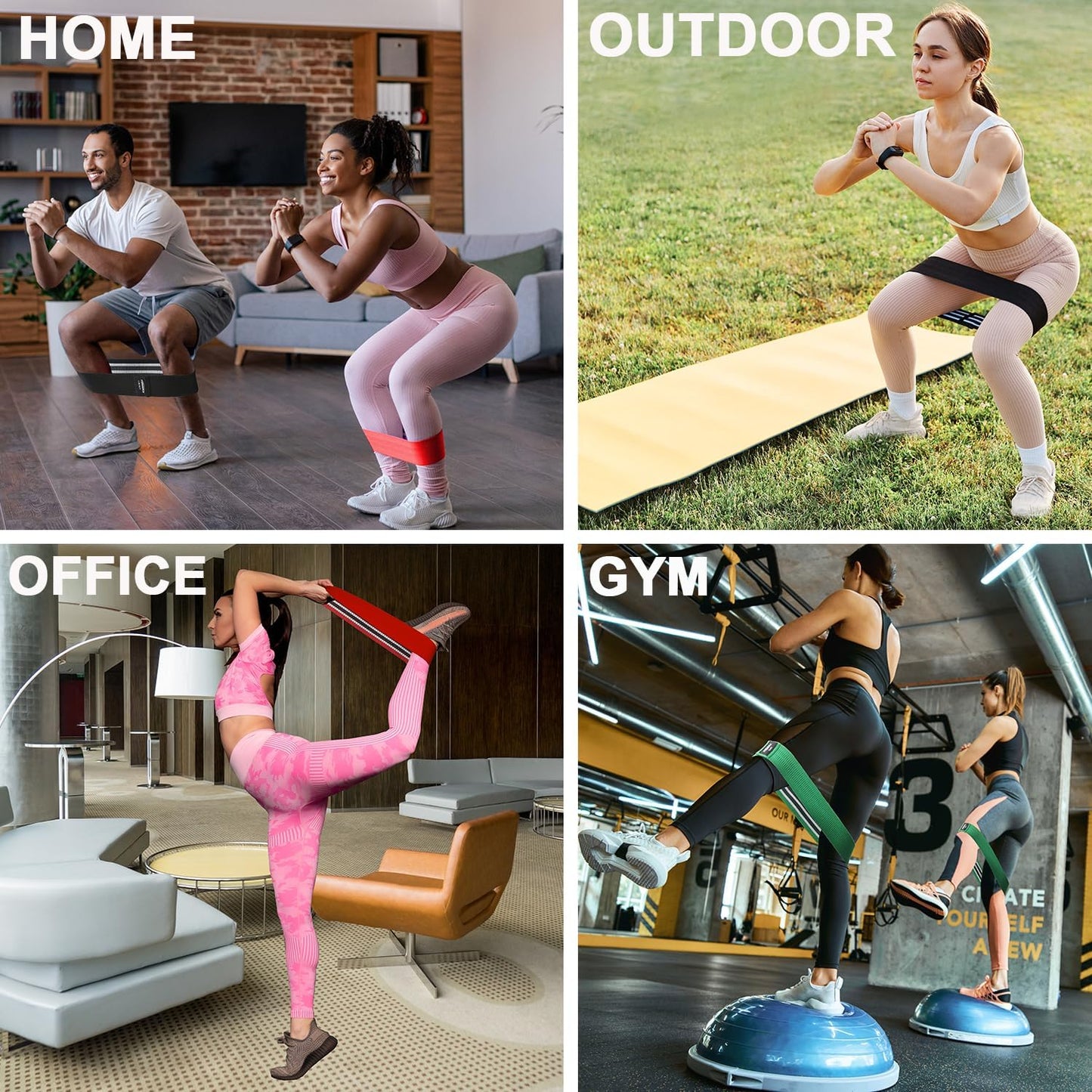 STANDROCK Fabric Resistance Bands - 3 & 4 Levels for Effective Workouts | Durable Elastic Bands for Men & Women