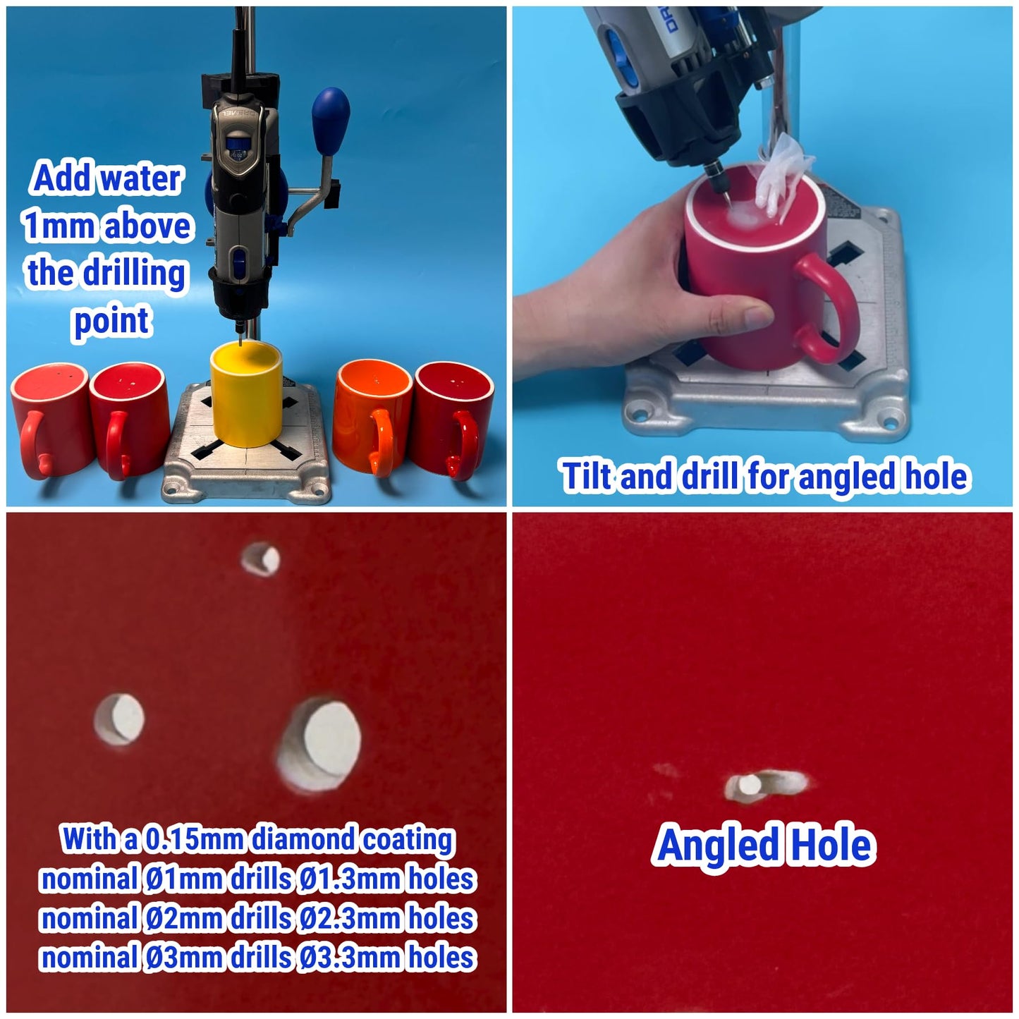 30Pcs 1mm/20Pcs, 2mm/5Pcs, 3mm/5Pcs, 150-Grit Diamond Drill Bits 1/8 Shank Compatible with Dremel for Drilling Grinding Glass Stone Jewelry Metal Diamond Tip