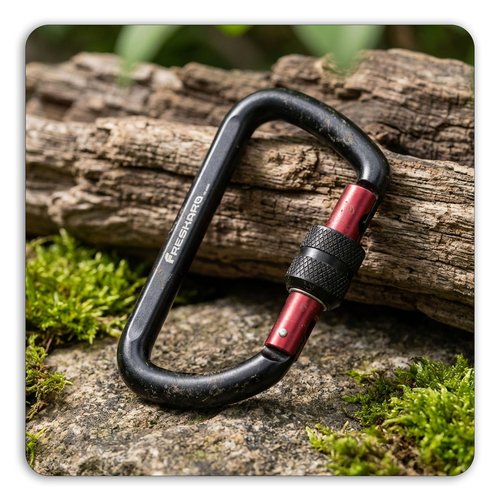 FresKaro Carabiner Clip, Locking and Small, Heavy Duty Carbineers, Key and Keychain Clips, Black Karabiner 3inch, Aluminum, D-Ring, for Belt, Hammock, Weight Bearing, Hiking, Dog Crate, 3Pack