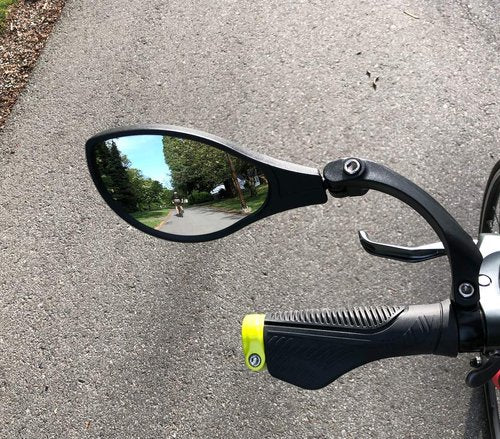 Hafny New Handlebar Bike Mirror, HD Blast-Resistant, Safe Crystal Clear Glass Mirror, Adjustable Rotatable, Rearview Mirror, Bicycle, HF-M902LS-FR01