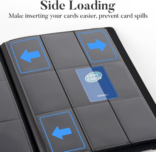 Fabmaker Premium 9 Pocket Card Binder - Sturdy PU Cover for 360 Game & Sports Cards | Sleek Orange Collection Album