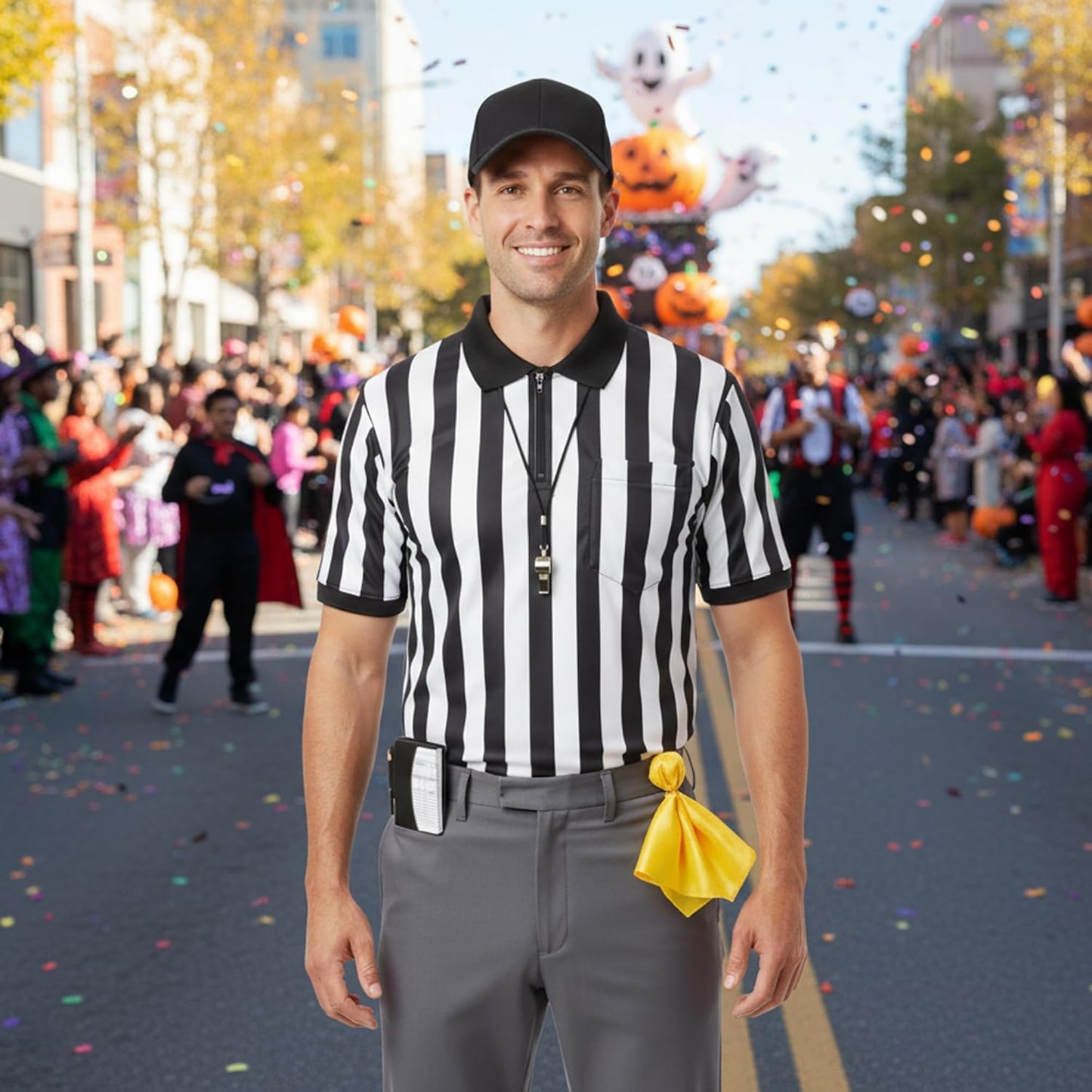 Referee Shirt Halloween Costume - Men's Football Soccer Outfit for Sports & Cosplay