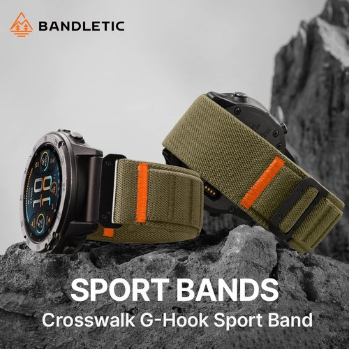 Bandletic Compatible with Garmin Fenix 8 51mm Band - 26mm Quick Fit Soft Stretchy Loop Bands with G-Hook for Fenix 7X 6X Pro/5X Plus/3/3 HR/Instinct 2X Solar 3 50mm /Enduro/Quatix 6X/Tactix/Epix Pro 2