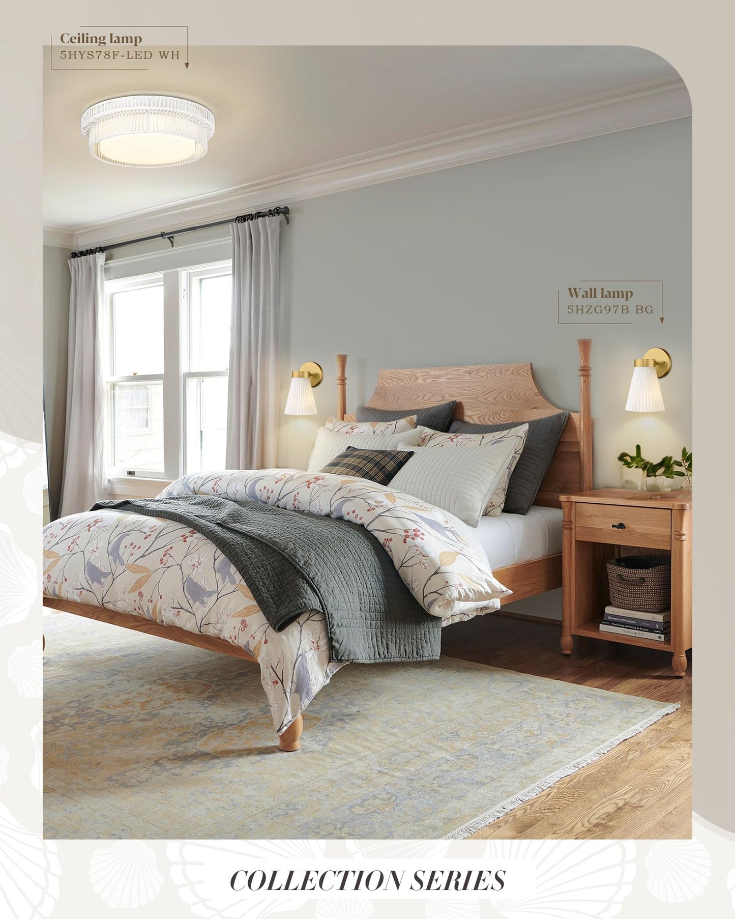 Gold Wall Sconces Set of Two, HWH Modern Bathroom Vanity Sconce Wall Lighting Indoor Wall Lamp with Frosted White Striped Glass, 5HZG97B-2PK BG