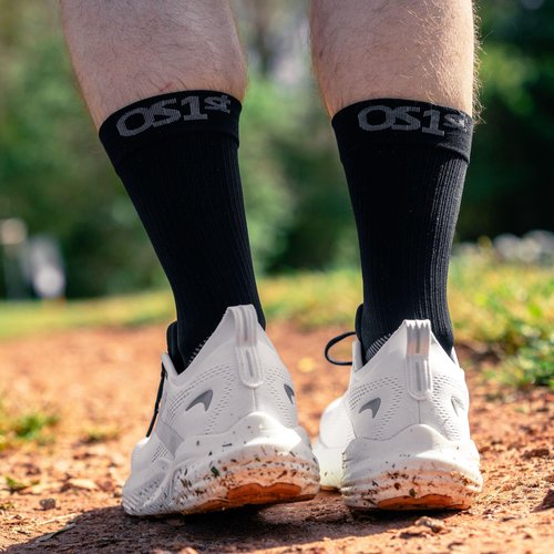OS1st Plantar Fasciitis Socks FS4, Plantar Fasciitis Relief, Arch Support and Overall Foot Health (Crew, Black, Large)