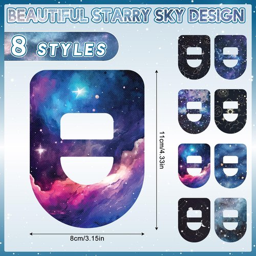 Geiserailie 32 Pack Adhesive Patches Compatible with Omnipod 5, CGM Patches, Galaxy Adhesive Tape Stickers, Sensor Covers Waterproof Sweat Proof Flexible Breathable Pre-Cut, Long Lasting
