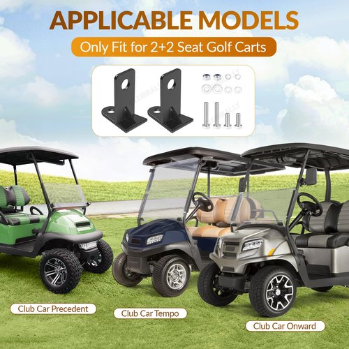 CLUBRALLY Golf Cart Seat Belt Bracket Mounting Kit, 2+2 Front Row Seat Belt Mounting Bracket Adaptor for 4 Passenger Club Car Precedent /Tempo/Onward
