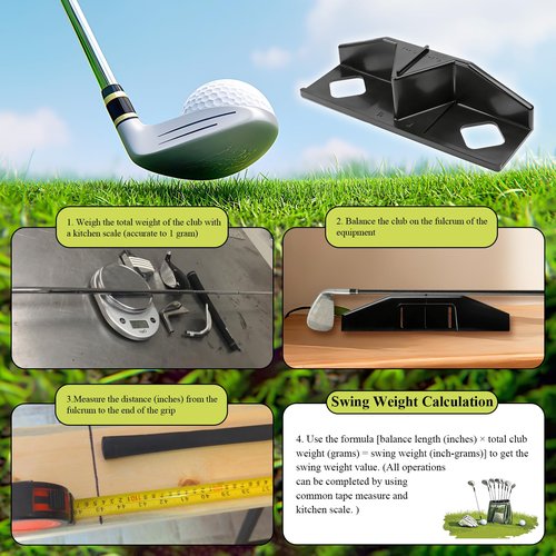 SHUJUKU 1 Pc Golf Club Length & Swing Weight Balance Scale Fitting Tool Works with Right and Left Handed Clubs, for Measurement Fitting, Can Be Wsed with Any Brand 2" Ruler, with 10 ft Tape Measure