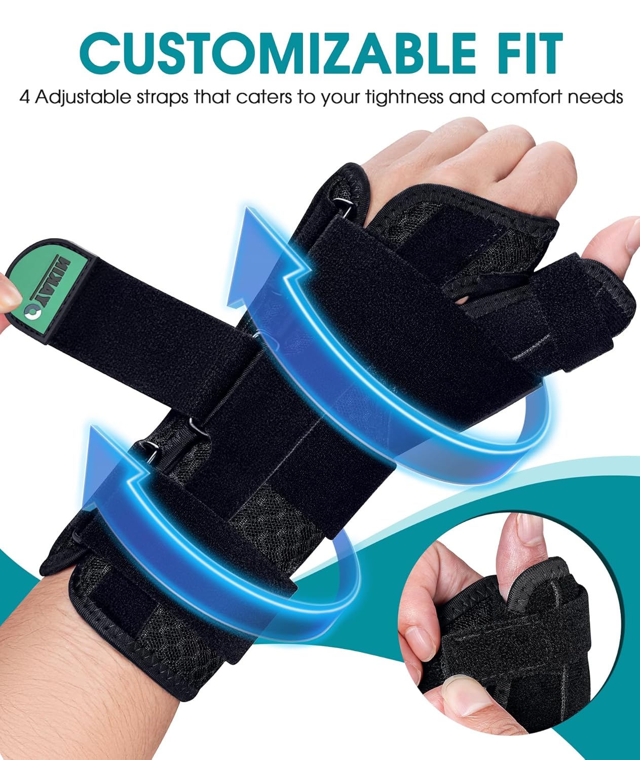 Oyakin Wrist Brace - Thumb Support for Carpal Tunnel & De Quervain's | Left Hand, Adjustable Fit