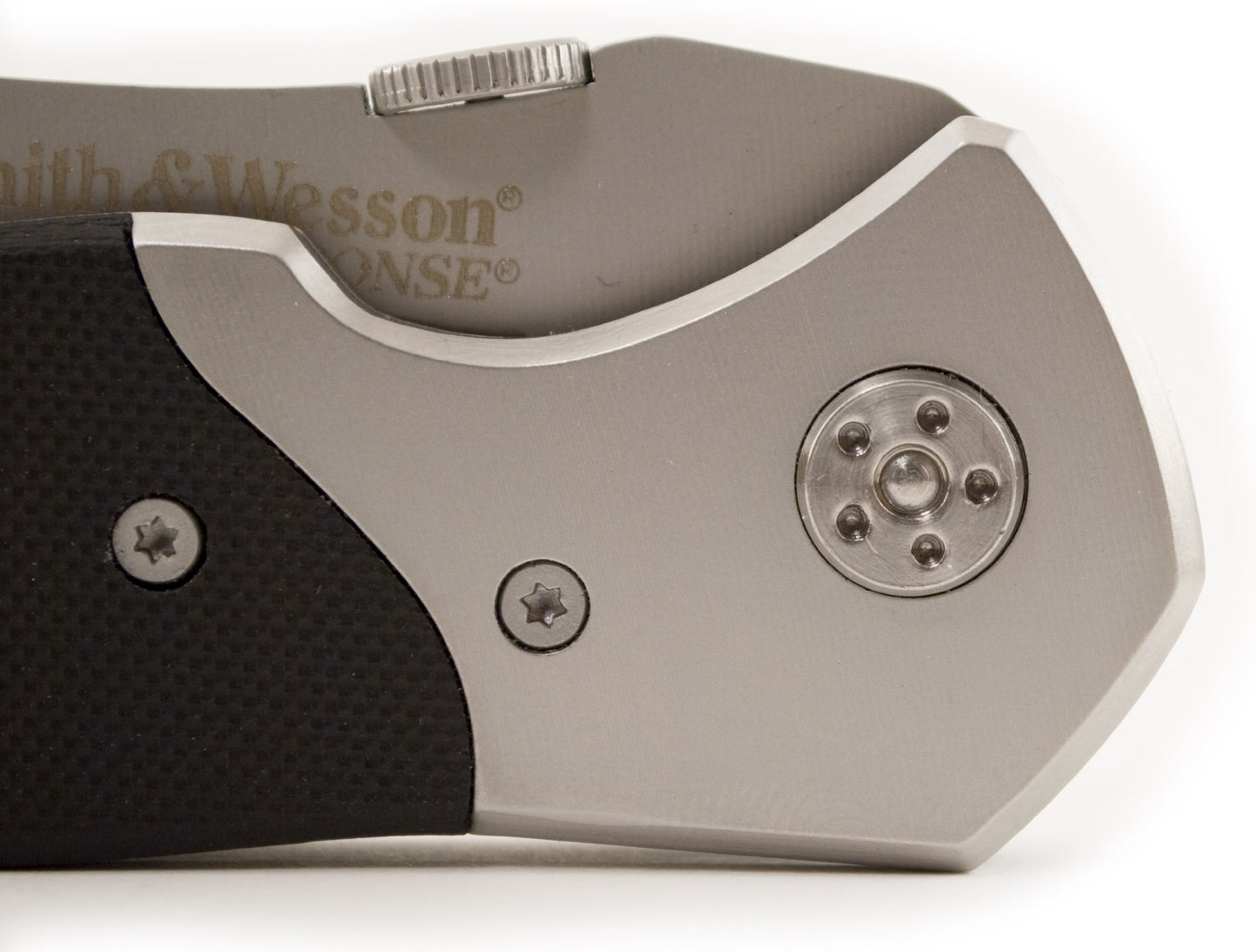 Smith & Wesson SWFRS 8in High Carbon S.S. Folding Knife with 3.3in Drop Point Serrated Blade and S.S. with G-10 Inlay Handle for Outdoor, Tactical, Survival and EDC