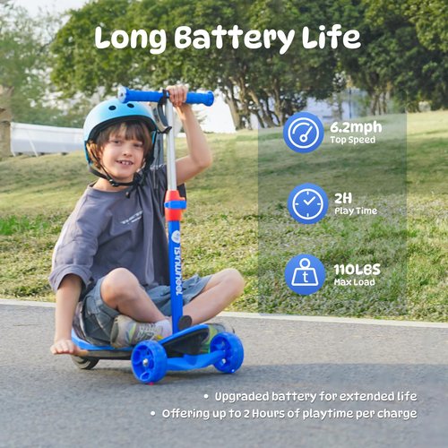 isinwheel MiniSpider Electric Scooter for Kids Ages 3-12, 2-in-1 Design, 3 Wheel Electric Scooter with Remote Controller and 2 Speeds, Nice Gifts for Kids(Blue)