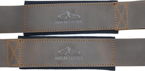 Andean Leather Weightlifting Straps - Padded Neoprene & Full Grain Leather for Strength Training