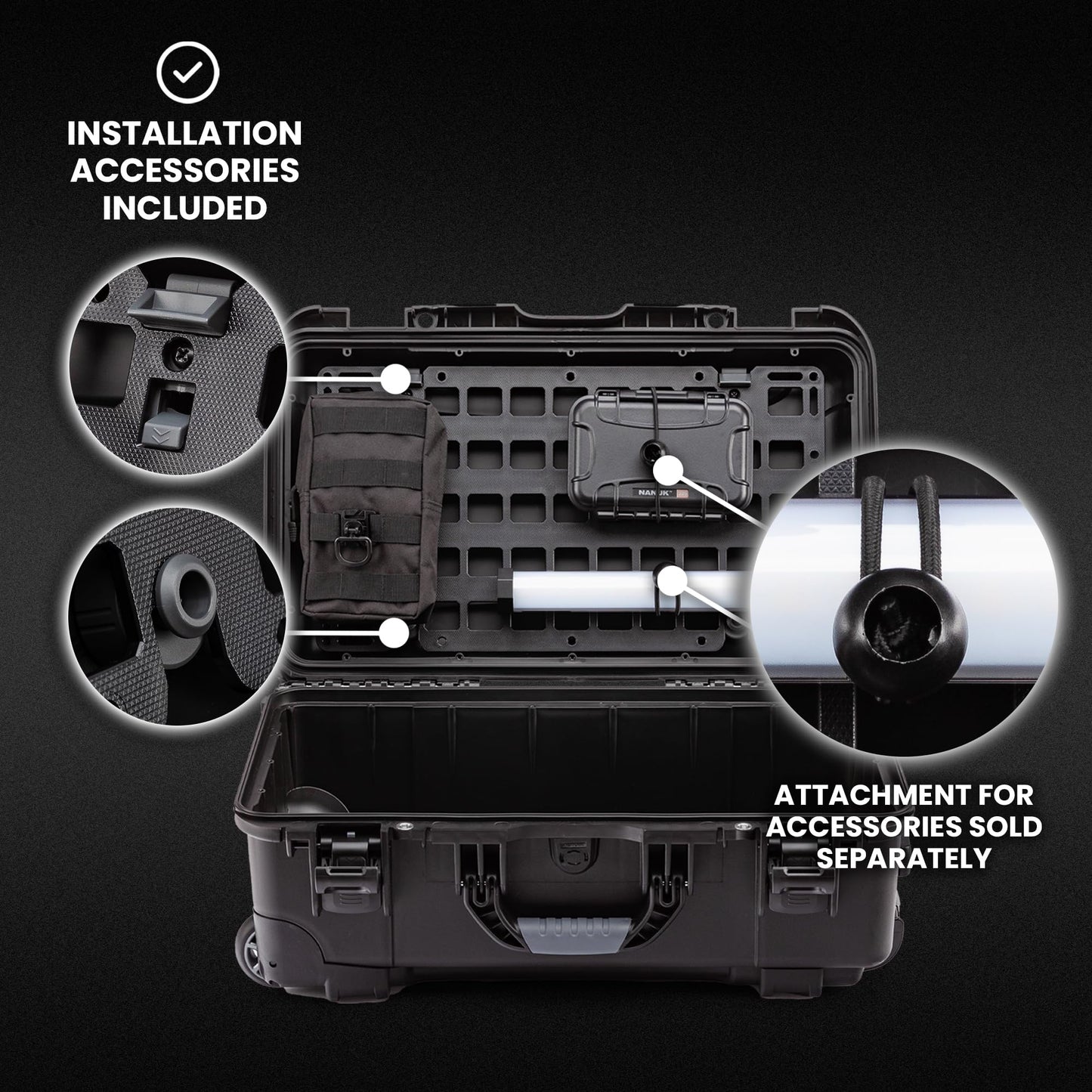 Nanuk Molle Panel Kit for 935 Case with Lightweight Resin Construction, Easy Installation, and Molle Accessory Compatibility (Black)