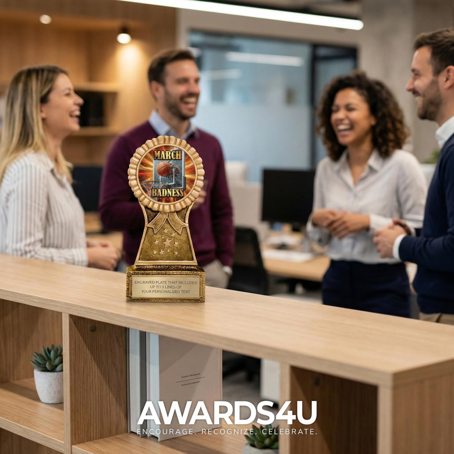 Awards4U 2026 March Funny Basketball Trophy for Tournament Last Place - Customizable Loser Trophies for Worst Bracket -Madness or Badness Award - Personalized Engraving with Gold Plate