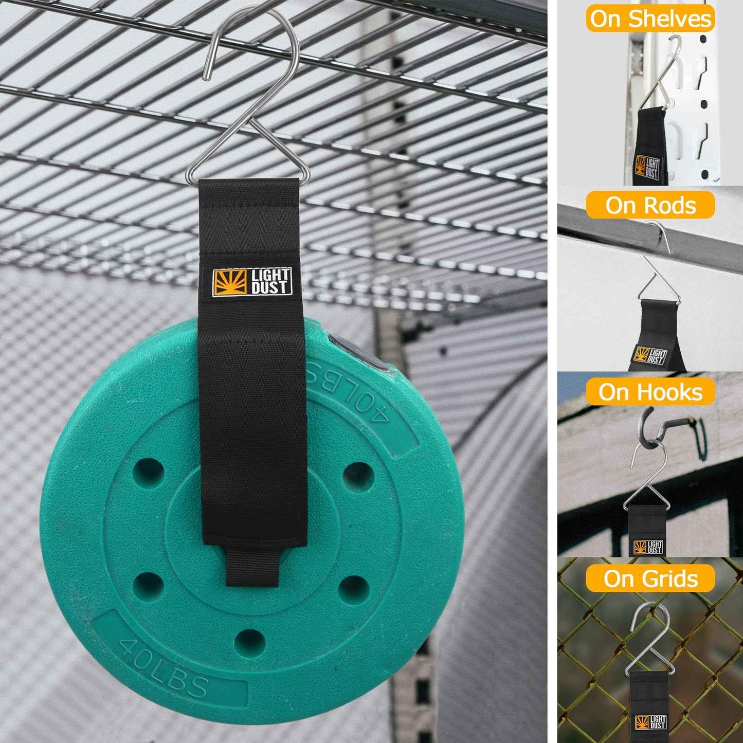 Hanging Extension Cord Holder - Storage Wrap Straps with Metal Hooks 10Pack 15" 22" Heavy Duty Garage Organizer Tool Hangers - Garden Hose Power Electrical Cable Rope RV Shed Camping Organization