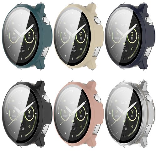 FitTurn Compatible with Garmin Venu 4 41mm 45mm Screen Protector Case, Replacement Color PC Bumper with Tempered Glass Full Screen Protector Cover Film for Garmin Venu 4 Watch (6pack, 41mm)