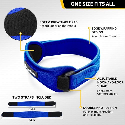 CAMBIVO Knee Straps - Patella Tendon Support for Pain Relief | 2 Pack for Men & Women, Ideal for Sports