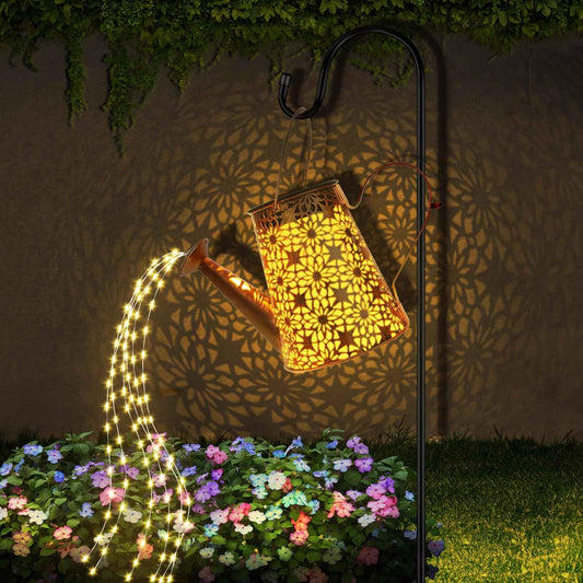 Solar Watering Can with Lights, Large Waterproof Solar Outdoor Lights Decorative Metal Solar Garden Lights Solar Lanterns Hanging Garden Lights for Yard Patio Pathway Walkway Lawn Gardening Gift