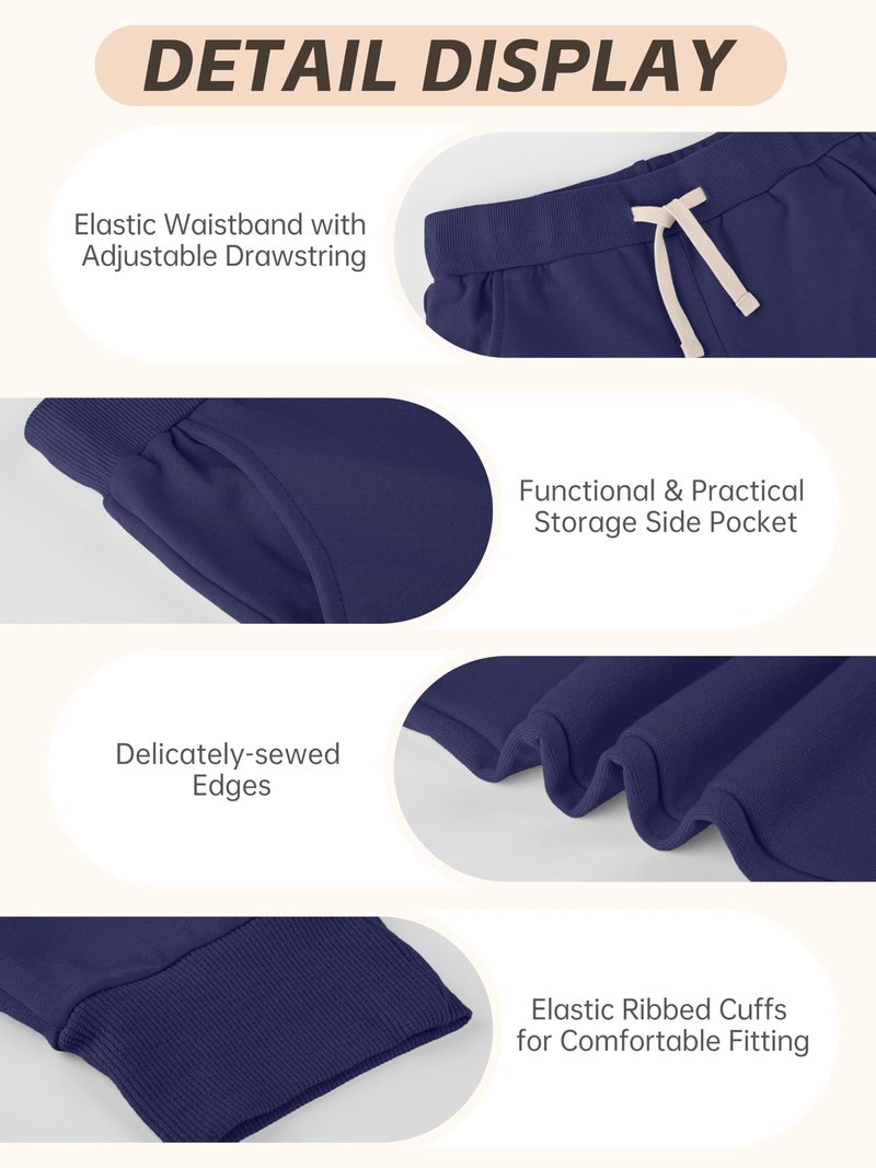 Aocku 3 Pack Toddler Sweatpants Cotton Baby Girls Joggers Toddler Girls Sweatpants with Pocket Drawstring
