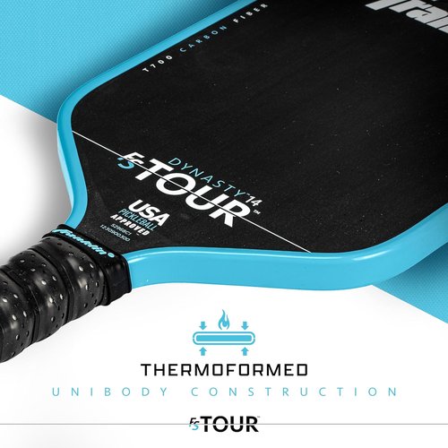 Franklin Sports Pro Pickleball Paddles - FS Tour Series Raw Carbon Fiber T700 - USA Approved | Unibody Design - Gray, Blue & Pink Options