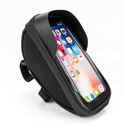 RidingRush Bike Phone Mount Bag, Waterproof Bicycle Phone Holder with Touchscreen & Sun Visor, Frame Phone Bag Fits Up to 7 Inch Phones for Cycling Commute