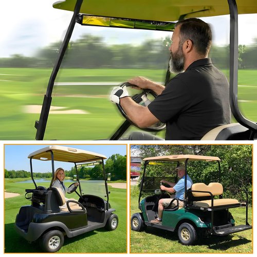 Golf Cart Rear View Mirror 4 Panel Wide Angle Fit Most EZGO, Club Car, Yamaha, Star, Zone Golf Carts, Eliminate Blind Spots Wink Mirror for Car UTV SUV Van Truck